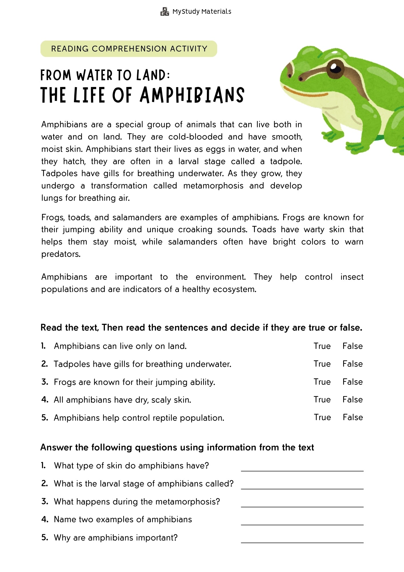 The life of amphibians